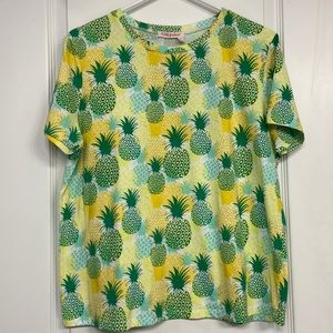 Fresh Produce Women’s Short Sleeve Top Size XL Multicolored Pineapple designs